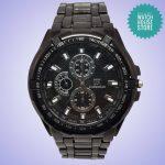 RoundDial Full Black Fashionable Watch For Men