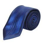 Royal Blue Patterned Lining Neck Tie For Men