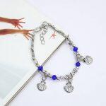 Royalblue Beaded Sheel Design Bracelet For Women