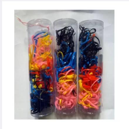 Rubber Hair Elastics Bands For Kids Baby Girls (Multicolour) -3 Pack