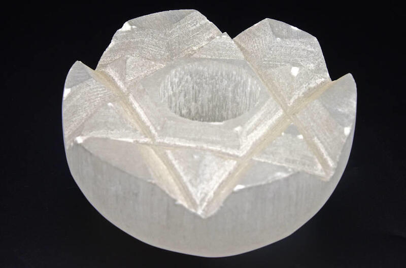 SELENITE LOTUS SHAPED CANDLE HOLDER