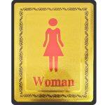 Self Adhesive WOMAN Door Sign for Office / Restaurant / Hotel and More - Golden Base