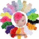 Set Of 2 Baby Headbands  Lace Elastic Hair Bands Girls Kids Headwrap Children Hair Bow Hair Accessories