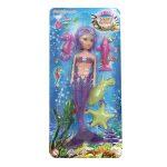 Set Of 2 Purple Mermaid Doll