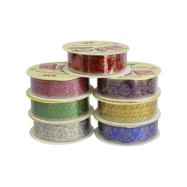 Set Of 7 Glossy Glitter Washi Tape - Multi-Color
