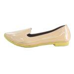 Shiny Brown Ballet Closed Shoes For Women