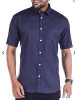 Short Sleeves Solid Cotton Shirt For Men