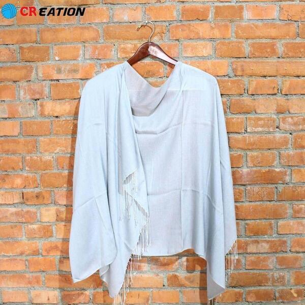Silver Reverse Design Shimmer Water Shawl For Women