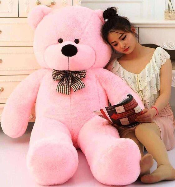 Sitting Light Pink Teddy Bear Stuffed Toy small size happy playing for kids (Best Gift Ever In Every Occasion)