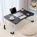 Smart comfortable Foldable and Portable Multi-Purpose Laptop Table Stand/Study Table/Bed Table/Ergonomic & Rounded Edges/Non-Slip Legs/Engineered coffe Color
