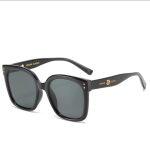 Square Retro Black Glass Korean Sunglass For Women