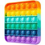 Square Shape Colorful Fidget Toys Push Pops Bubble Sensory Squishy Stress Reliever Autism Needs Anti-stress Popit Kid Toy For Children