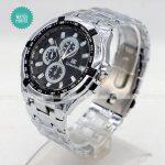 Stainless Steel Big White Dial Analog Watch For Men