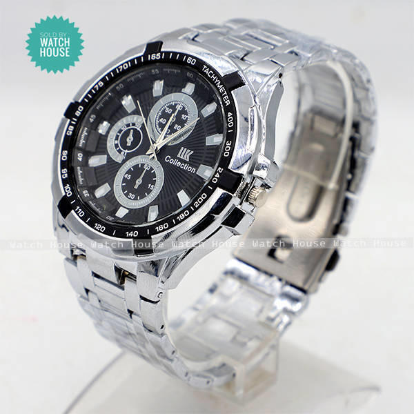 Stainless Steel Big White Dial Analog Watch For Men