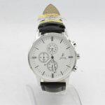 Supa 13 Chronograph Design White Dial Leather Strap Round Watch For Men