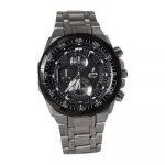Supa Black Dial Steel Sport Watch For Men
