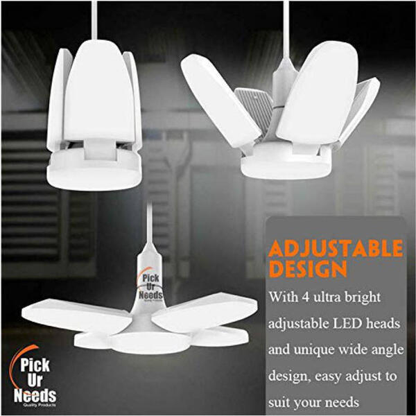 Super Bright 4 Fan Blade Foldable LED Bulb Ceiling Light