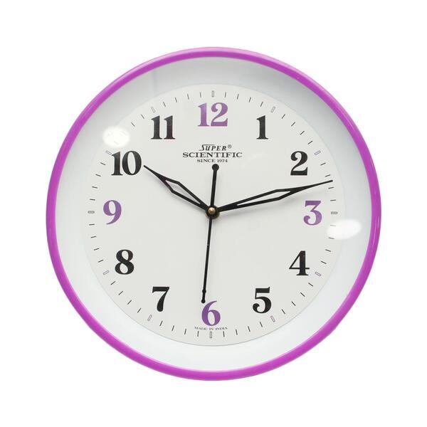 Super Scientific Purple/White Round Wall Clock