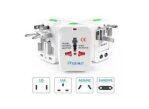 Surge Protection Universal Travel Power Plug Adapter - White