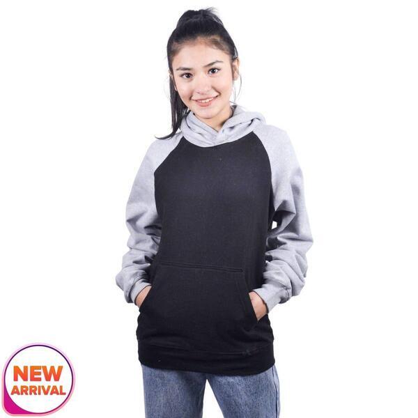 Sweatshirt Hoodie Grey Black Combination For Women