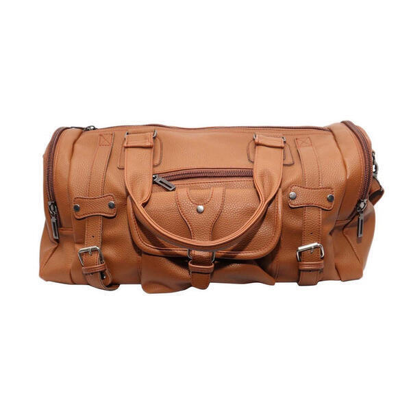 Tan U Tube Leather Bag For Men