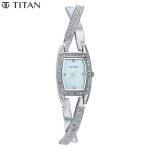 Titan   9851Sm01 Bangle Silver Strap Analog Watch For Women