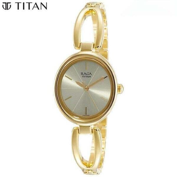 Titan Raga Viva Champagne Dial Analog Watch For Women - 2579Ym01