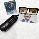 Tom Hardy Flat Square Uv400 TH-4169 Black Frame Brown Shaded Lens Sunglass For Men