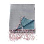 Torquise/Grey Silk Reversible Muffler For Women