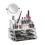 Transparent Makeup Organizer With Mirror