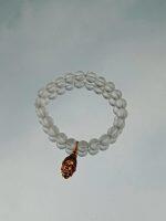 Transparent White Beads Bracelet With Charm