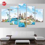 Travel 5 Panel Canvas with Framing