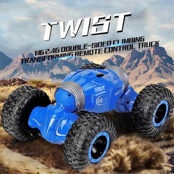 Twist And Double Sided Flip Wall Climbing Car 4 Wheel Drive (Blue)