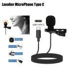 Type-C USB Mini Lavalier Lapel Microphone Clip-on Mic Mobile Phone Universal