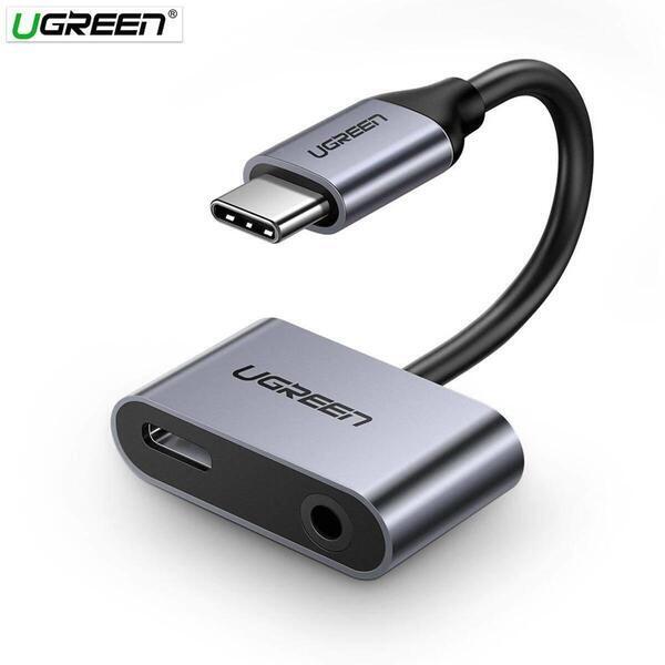 UGREEN-Type C Male To 3.5mm Audio+ Type C Female Adapter