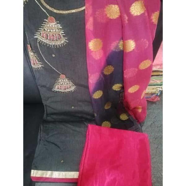 Upahar Blue Unstitched Kurta Sshalwar Set For Women