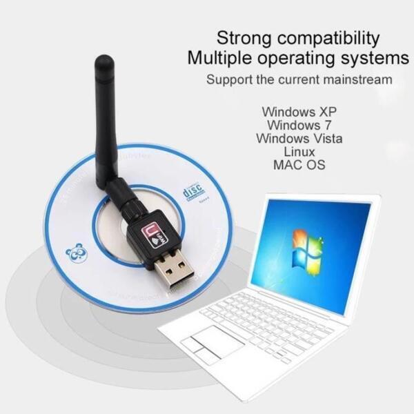 USB 2.0 600 Mbps Wireless N USB Adapter With Antenna