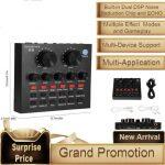 V8 Bluetooth 4.1 Audio Voice Changer Network Live Broadcast Video with Digital Display External Live Sound Card/Voice Changer/English Version