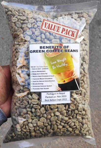VALUE PACK Organic Nutrition Green Coffee Beans, 1 kg