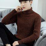 Velvet Winter Pullover Turtel High Neck For Men