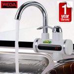 Wega 1Year Warranty Electric Hot Water Heater Faucet Kitchen Heating Dispenser Tap - Wall Mount / Instant Heating Electric Water Heater Tap Abs Digital Led Display