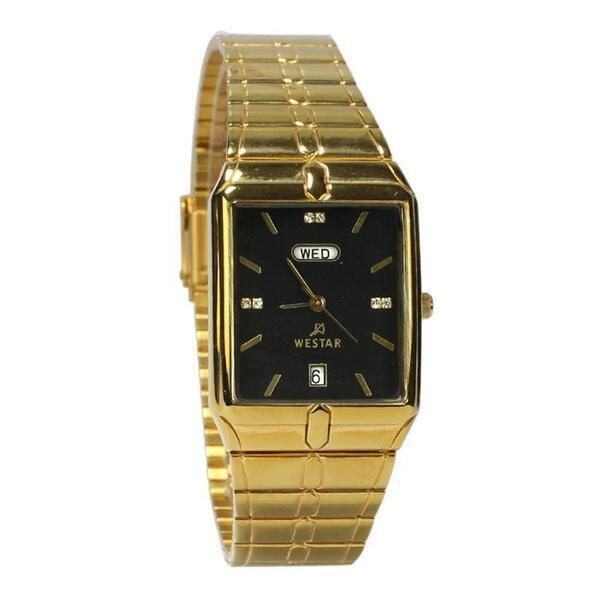 WESTAR T762Gpn103 Black Rectangular Dial Analog Watch For Men - Golden