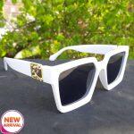 White Frame Unique Design Square Sunglasses For Men