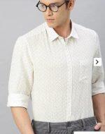 White Regular Collar Prints Shirt For Men