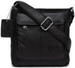 WildHorn Nepal Black Urban Edge 100% Genuine Leather Messenger Bag (MB 258 Black)