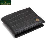 WildHorn Nepal® RFID Protected Genuine Leather Wallet for Men ( WH 2052 New Croco Black))