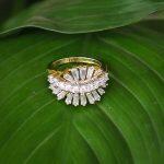 Women American Diamond Stone Studded Double Layered Ring
