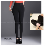 Women Black Woolen Leggings With Thick Inside