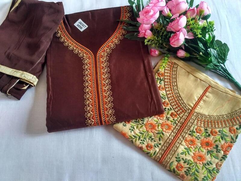 Women Brown Gless Cotton Kurta with Ethnic Waistcoat