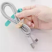Silicone Power Cord Retractable Pouch & Wire Organizer Cable Tie Wrapped Storage Cord Holder Earphone Clip For Smartphone Accessories